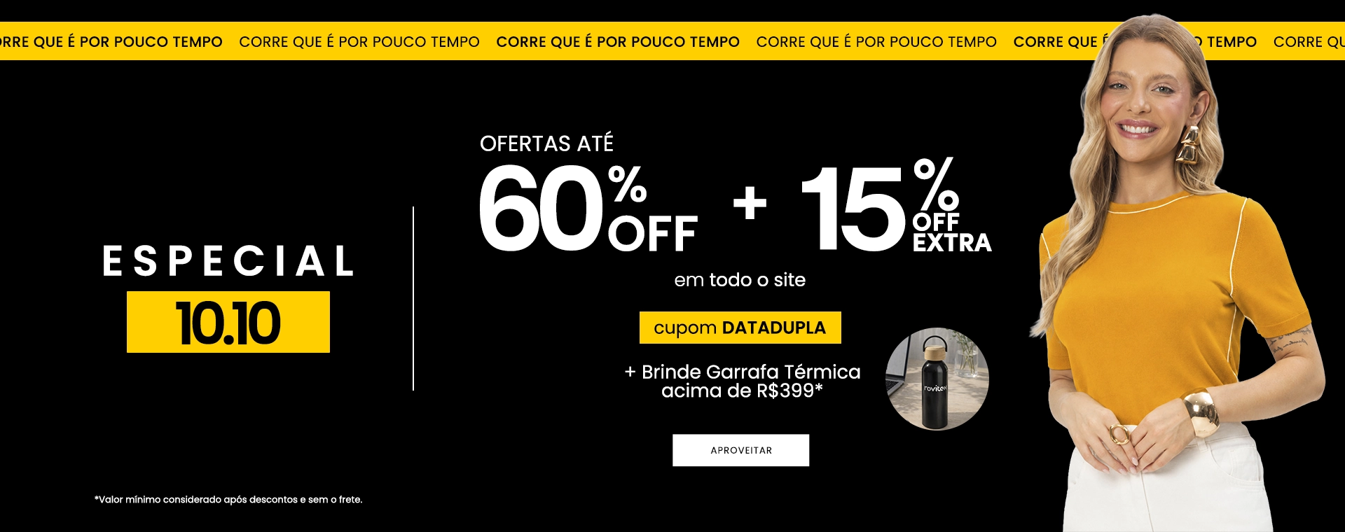 Especial 10.10: Ofertas com até 60% Off + 15% Off com cupom DATADUPLA (Brinde em compras…
