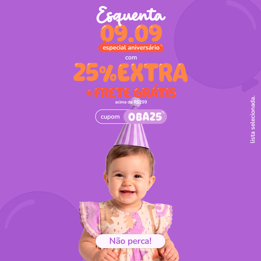 Esquenta 9.9 com 25% EXTRA + frete grátis acima de R$ 299 | Cupom: OBA25