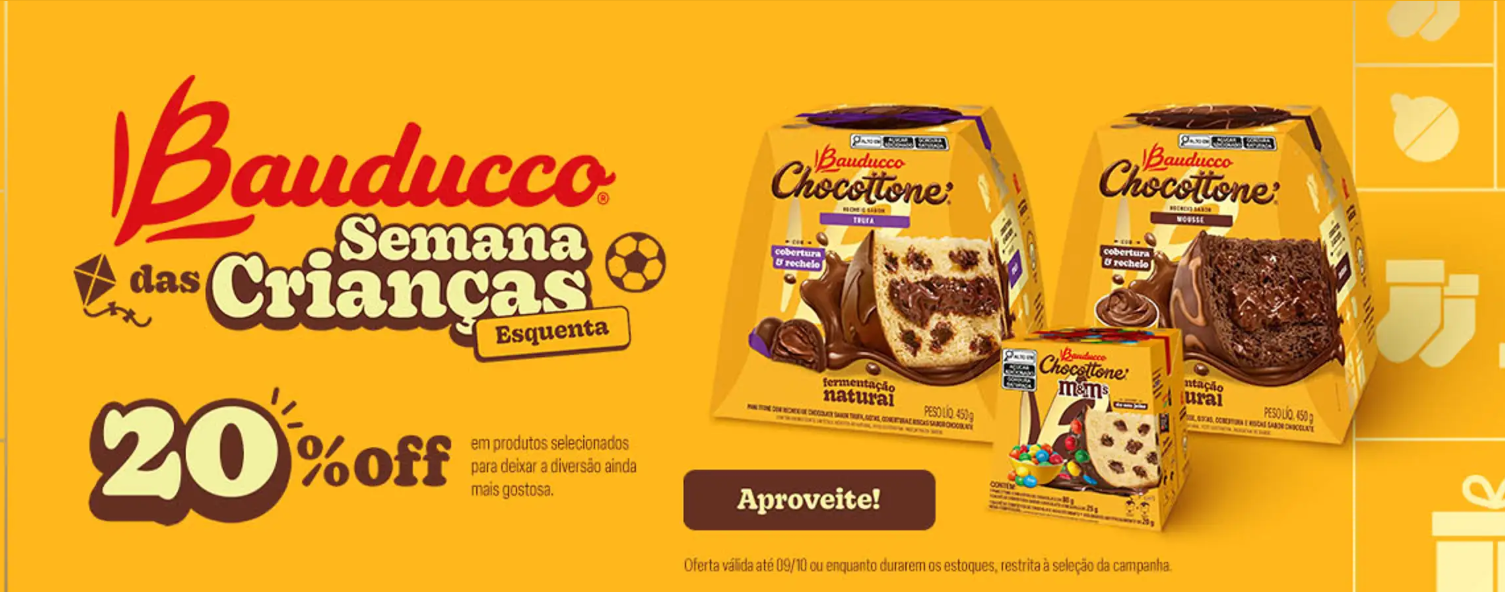 Esquenta dia das Crianças: 20% OFF em Produtos Selecionados