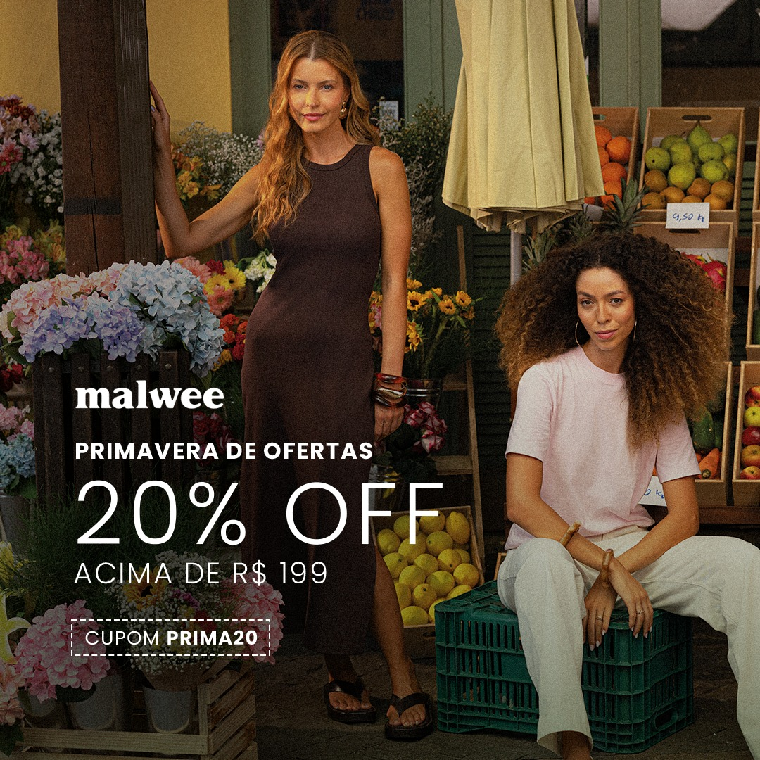 Primavera de Ofertas na Malwee! Ganhe 20% OFF comprando acima de R$ 199! Use o cupom: PRI…